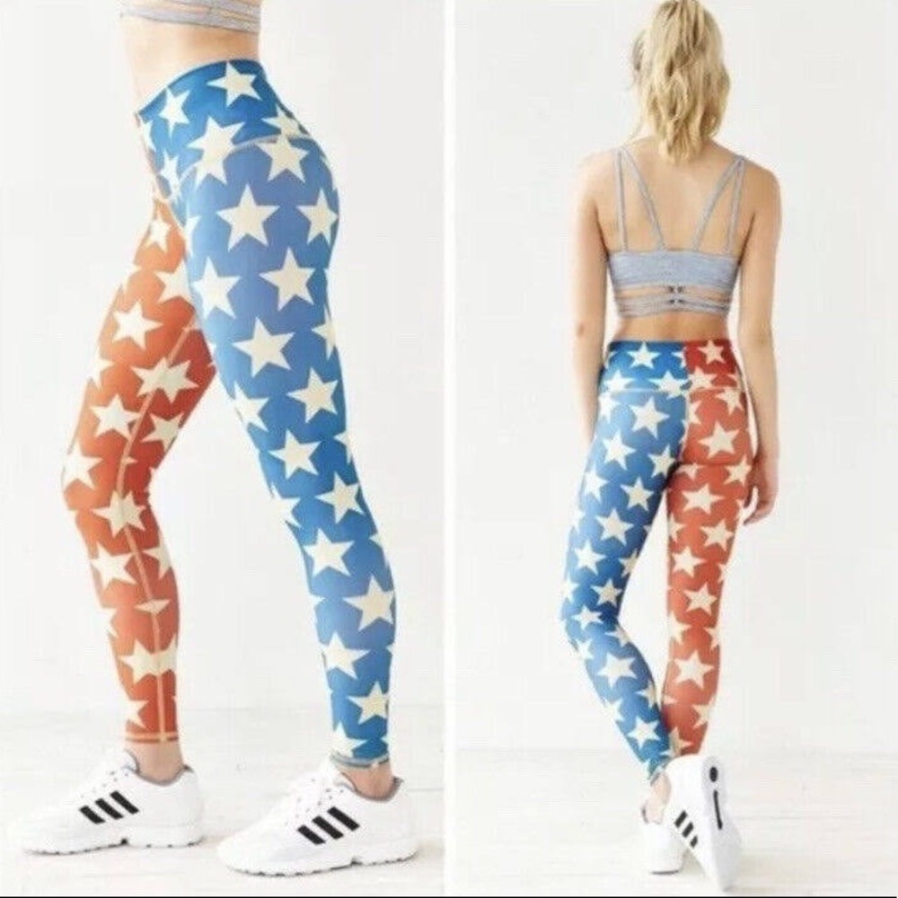 Teeki Star Power American flag yoga leggings, size M *discontinued*